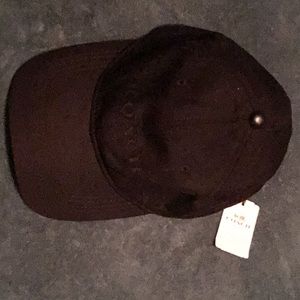 Coach NWT Black Adjustable Cap 100% Cotton